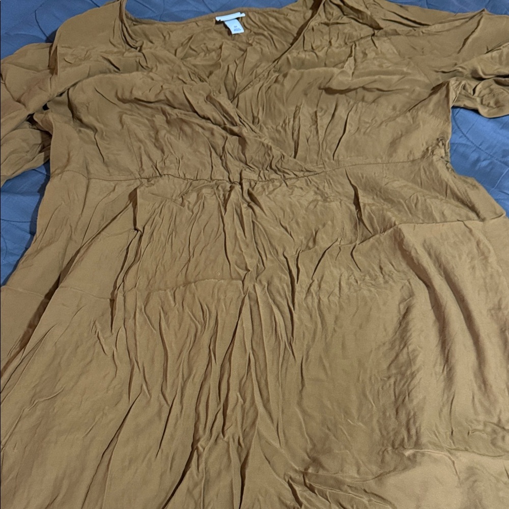 Ava & Viv Long Sleeve Dress in Tan